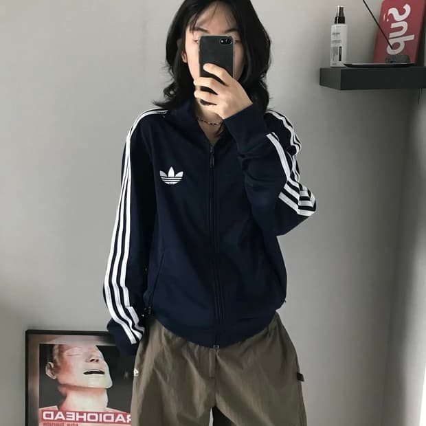 아디다스 구파이어버드 네이비 화이트 트랙탑 져지