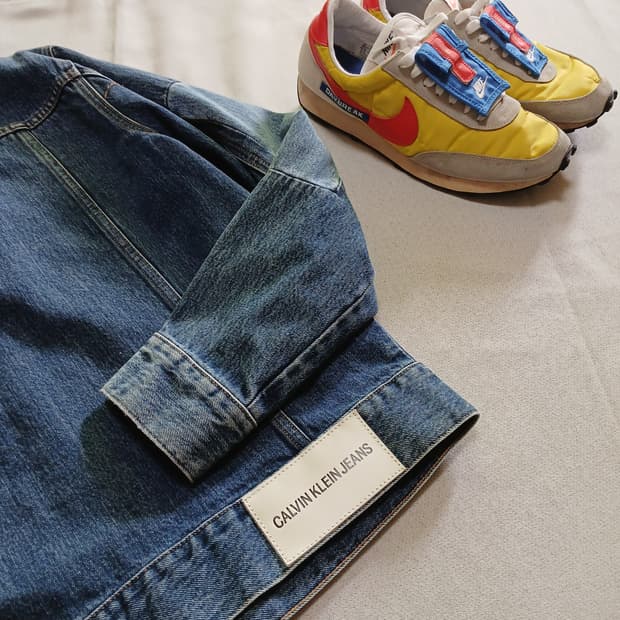 CK 캘빈클라인 데님 패치워크 청자켓 자켓