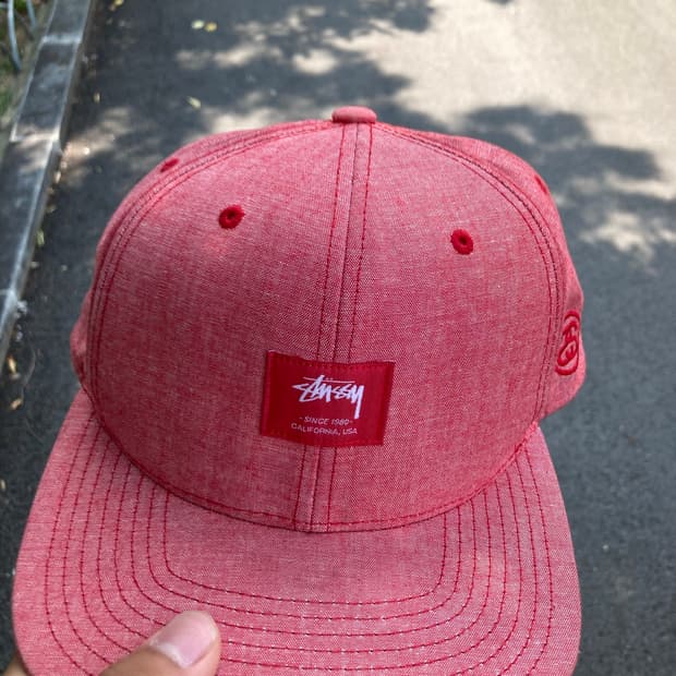 스투시 STUSSY CAPZ 박스로고 스냅백 빈티지 레드 희귀