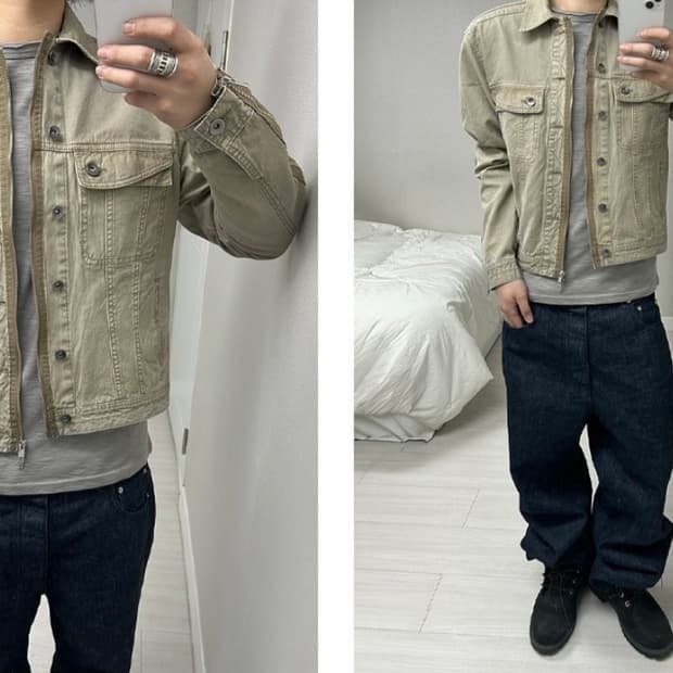 ETCE 다이드 트러커 자켓 베이지