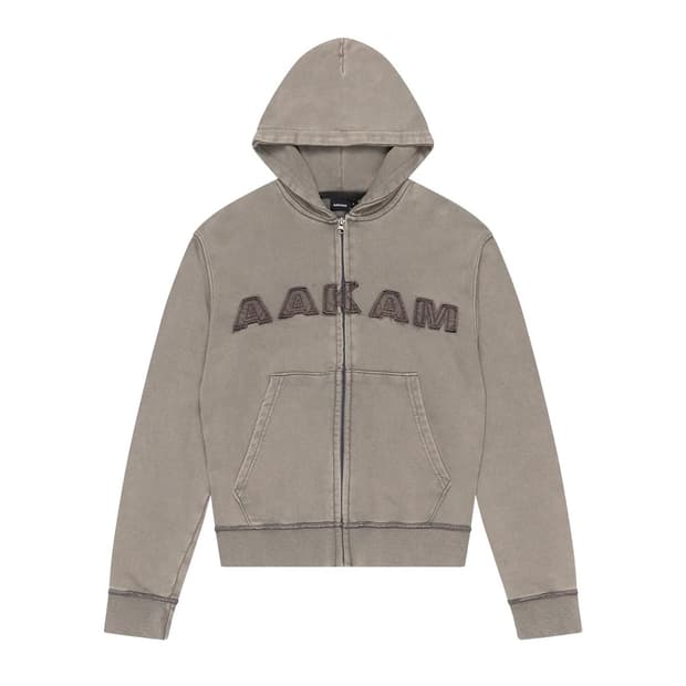 라이즈성찬) 아캄 Washed Zip-Up Hoodie (Khaki