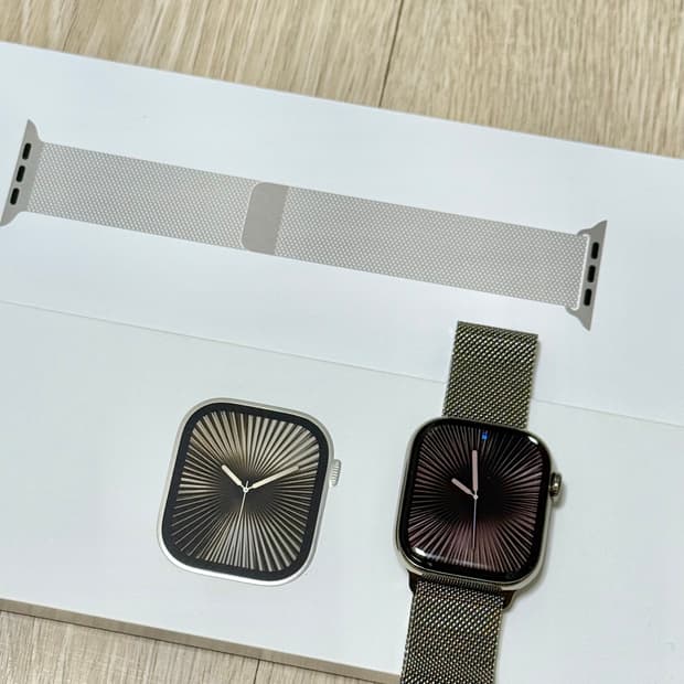 애플워치10 42mm 내추럴티타늄 셀룰러 + 밀레니즈 루프