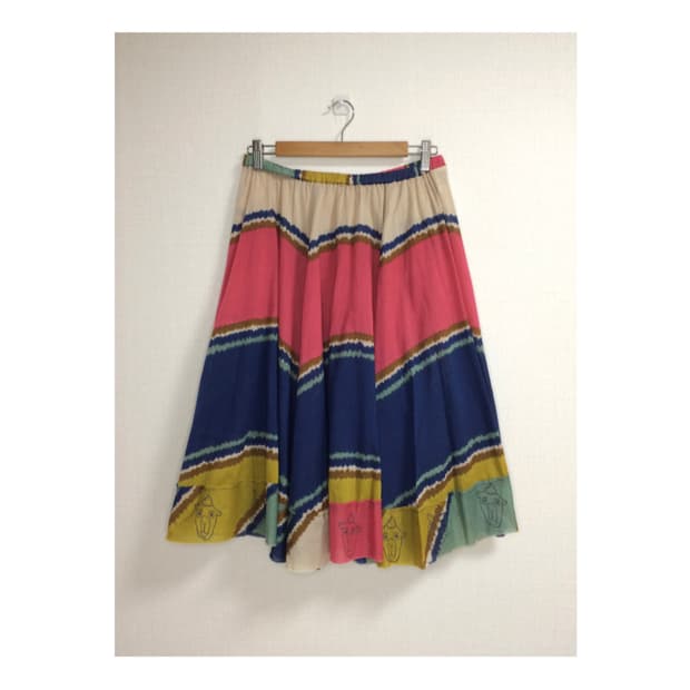 Ne-net 네넷냐 컬러풀 웨이브 밴딩 스커트