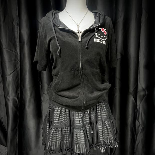 hellokitty 헬로키티 반팔 후드집업 갸루 y2k