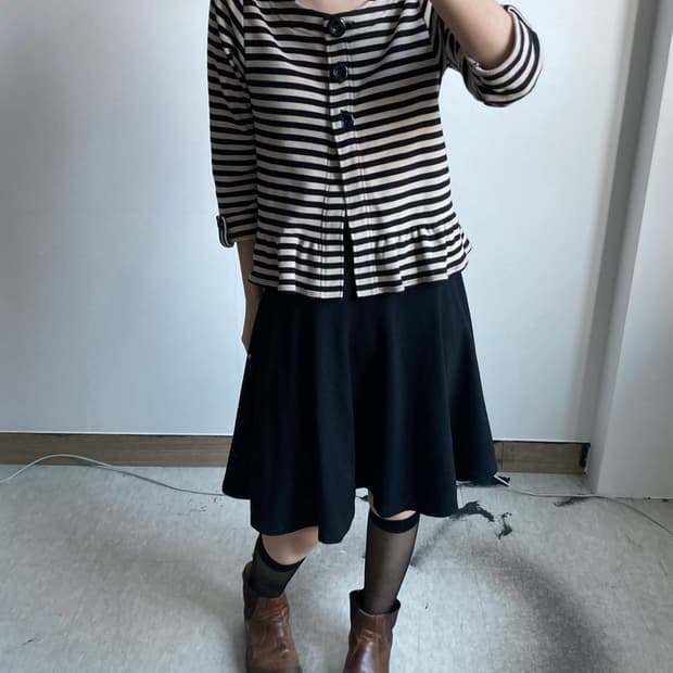 빈티지 A 미디 스커트