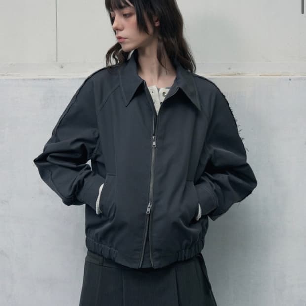 (FREE) 레더리 컷 오프 코튼 블루종 자켓 [CHARCOAL] 판매