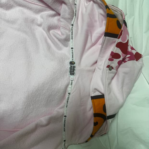 베이프 마일로 샤크 풀 집 더블후드 핑크