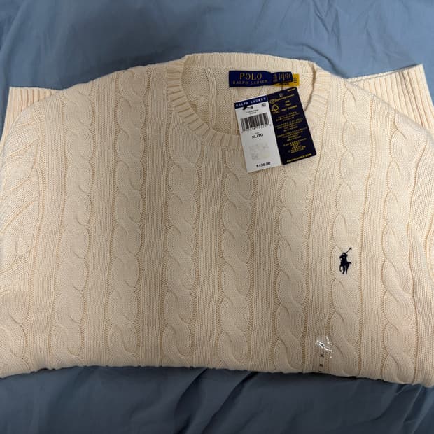 폴로 코튼 꽈배기니트