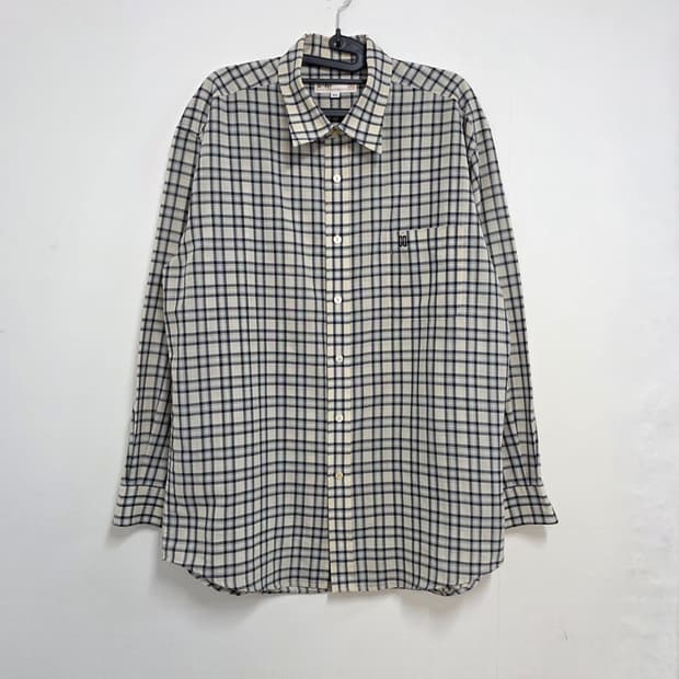 105 닥스 긴팔 체크 셔츠 베이지