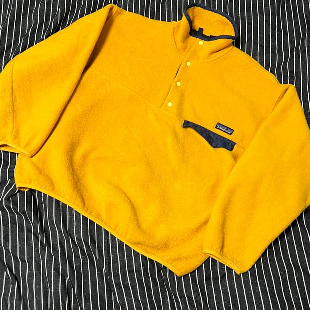 90s USA 파타고니아 신칠라 후리스 L 옐로우