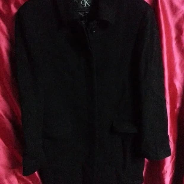 CK 캘빈클라인 울 모직 코트 블랙 95