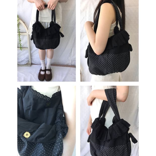 [HANDMADE] 핸드메이드 도트 프릴 토트백 모리걸