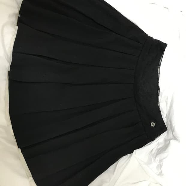 코이세이오 더블 플리츠 스커트 블랙 1사이즈