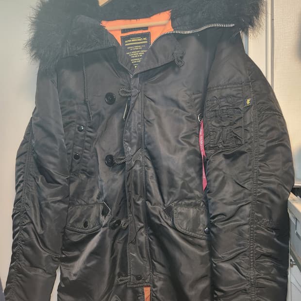 알파인더스트리 N-3B 블랙 파카 M