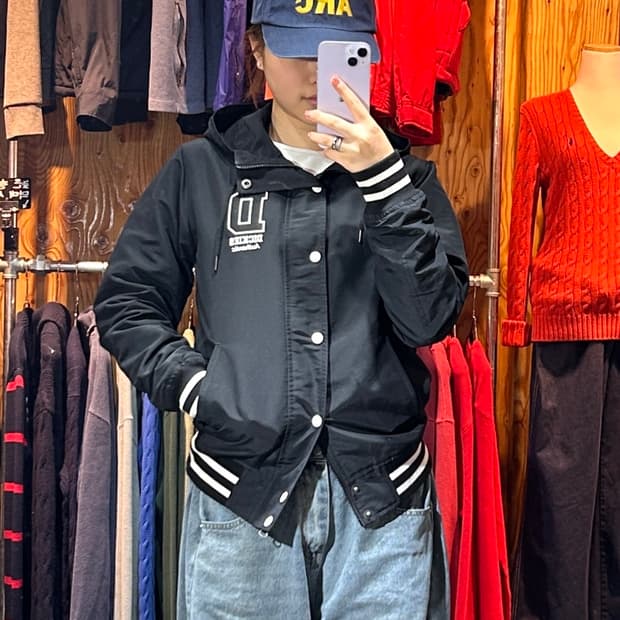 S 디키즈 화이트버튼 D로고패치 블랙 나일론