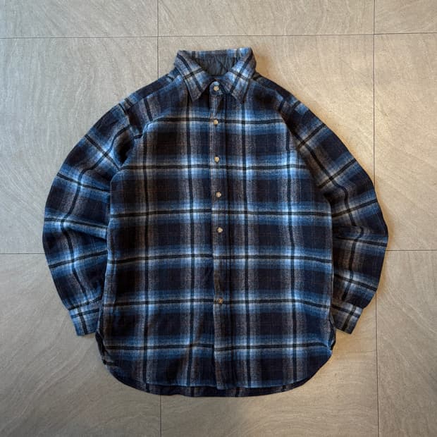80년대 미국 생산 펜들턴 체크 울 셔츠 