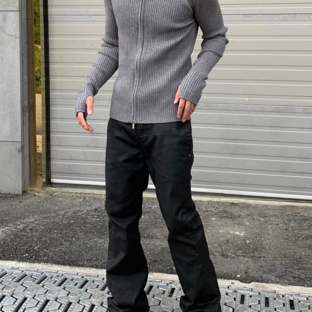 코팅 블랙 플레어 팬츠