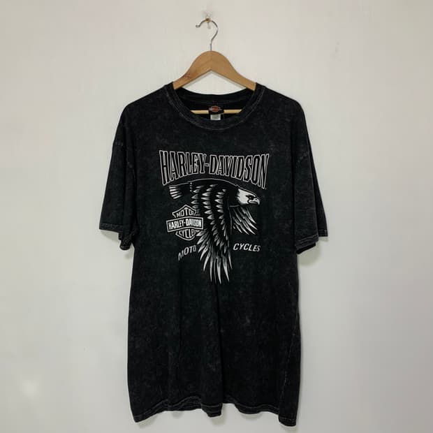 할리데이비슨 빈티지 워싱 프린팅 반팔 티셔츠 XL 남녀공용 차콜