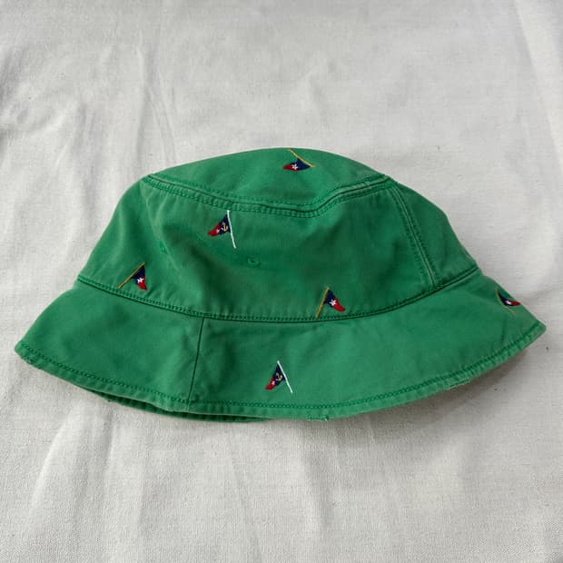폴로 랄프로렌 요트 플래그 자수 버킷햇 그린 L/XL