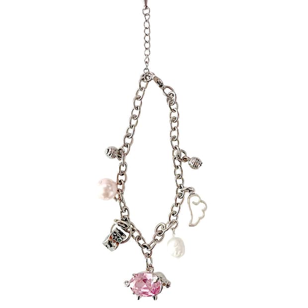 Kitsch charm bracelet & keyring 
