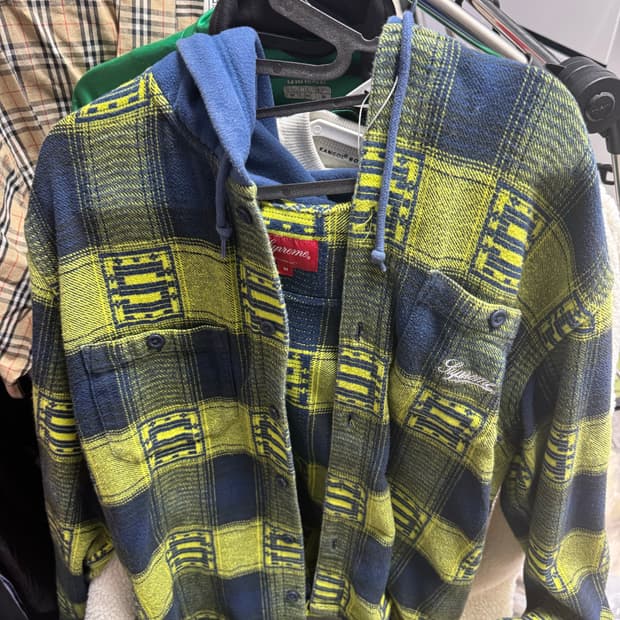  (희귀매물) 슈프림 체크 후드 거의 새 상품급