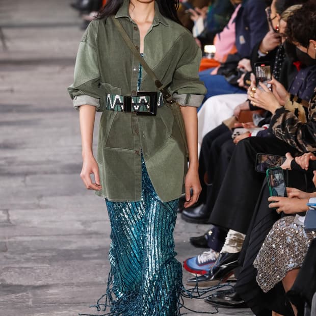 에트로 22fw 런웨이 피스 패치워크 데님 오버사이즈 셔츠 자켓