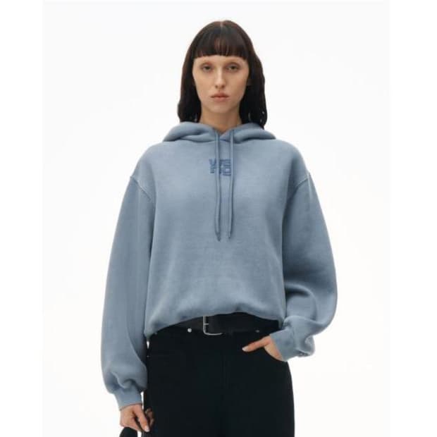 알렉산더왕 퍼프 로고 후드티 블루