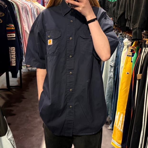 [IM] Carhartt 칼하트 투포켓 네이비 반팔 셔츠