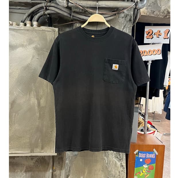 칼하트 포켓 반팔티 차콜 S #csz3899