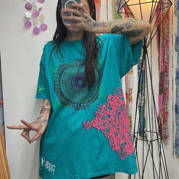 (할매카지) 히피 반팔 박스티