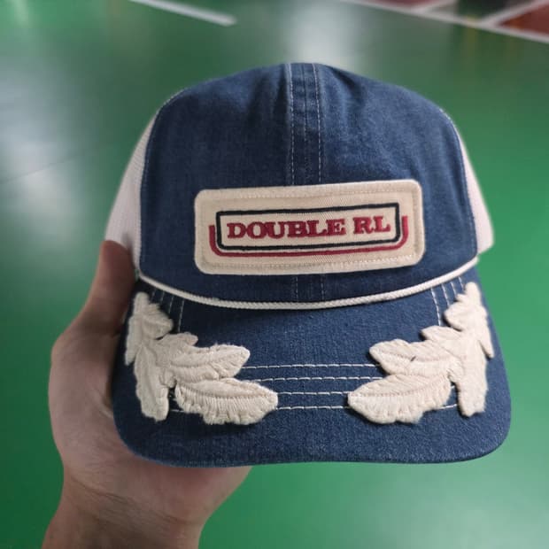 RRL 더블알엘 로고 패치 데님 트러커캡