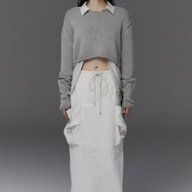 STUDIOTABLE 스튜디오테이블 카고 맥시 스커트 크림