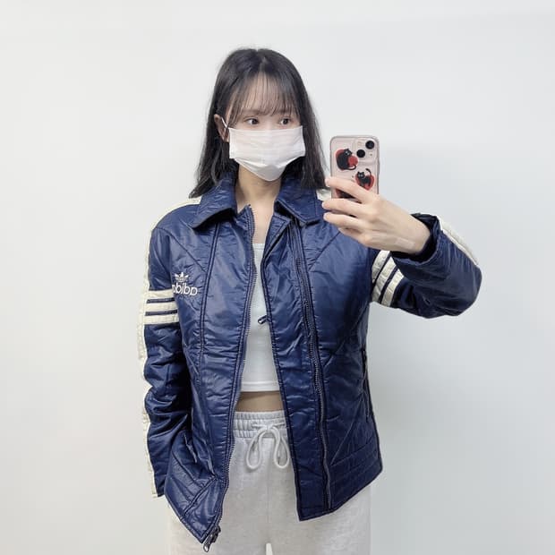 아디다스 트레포일 로고 경량 패디드 점퍼