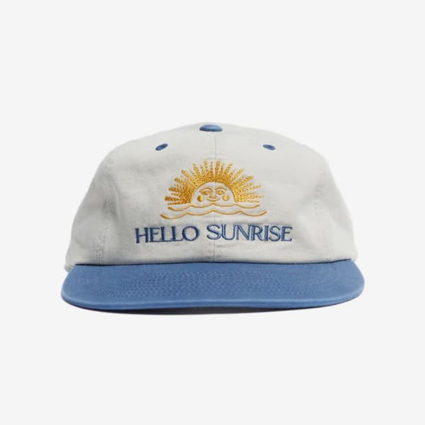 헬로 선라이즈 캡 베이지 앤 빈티지 블루 모자