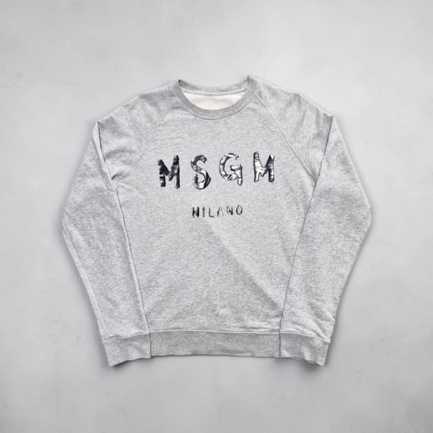 MSGM 로고 맨투맨 그레이 M