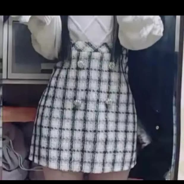 에블린 evelyn 트위드 체크 미니 스커트 grl 그레일 ingni