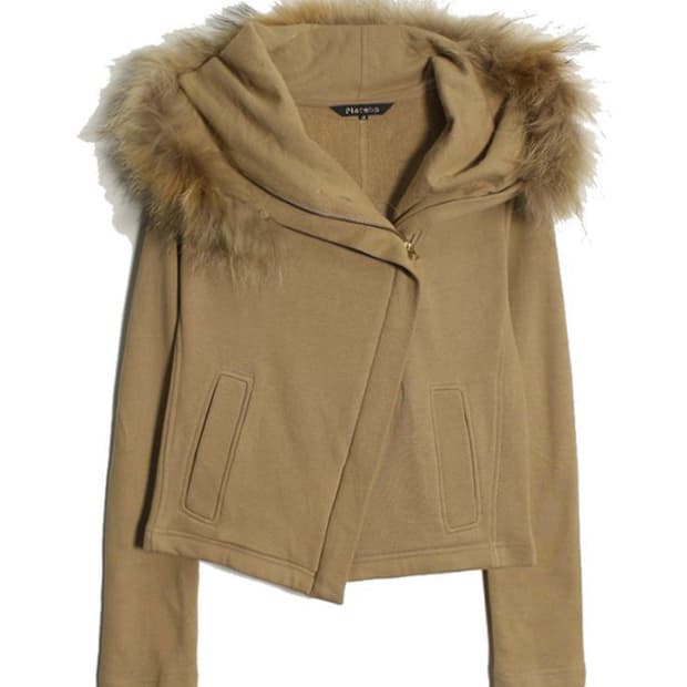 갸루 y2k 라쿤퍼 사선 자켓 코트