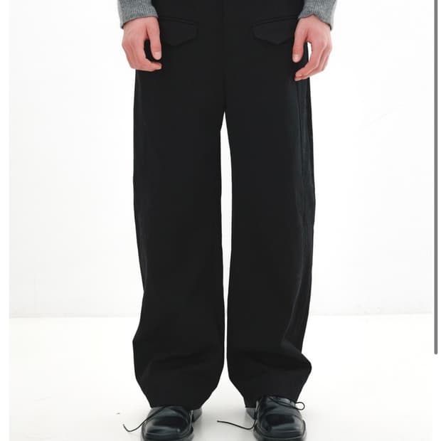 aieul 커브드 트라우저 블랙 48