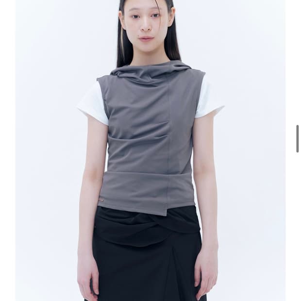 Cowl neck pintuck sleeveless 