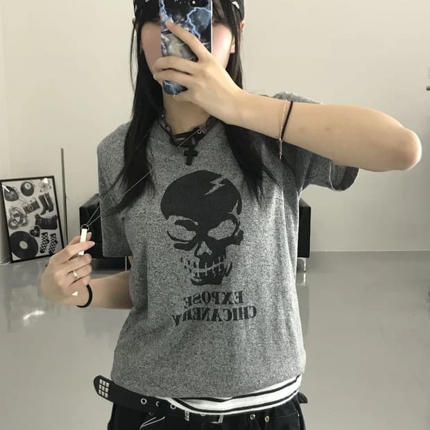 AZUL PRIMERA 스컬 반팔