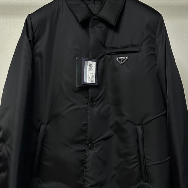 프라다 리나일론 레인 코트 패딩 XL(105-110) 블랙