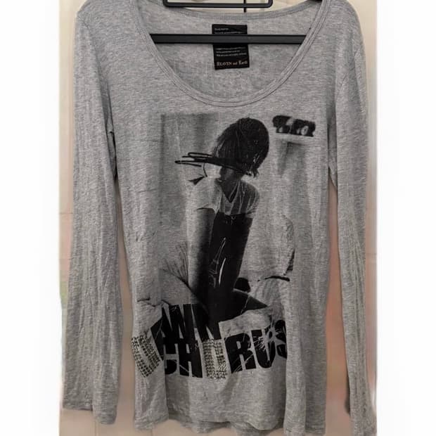 Heaven and earth Y2K 프린팅 큐빅 롱슬리브