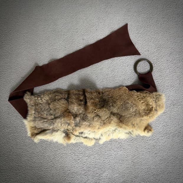 Goa rabbit fur belt