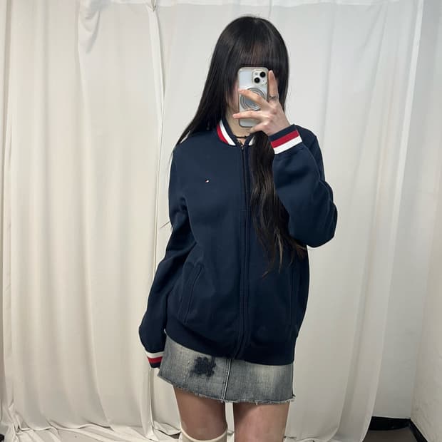 Tommy Hilfiger Navy Knit Zip-up