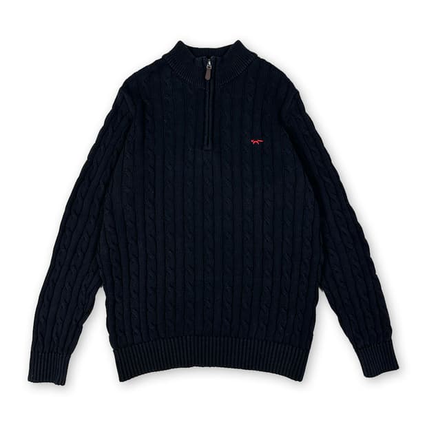 wolsey 케이블 반집업 니트 (95)