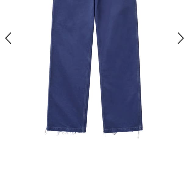 (L) A.ta 에이타 컷 오프 카펜터 팬츠 블루