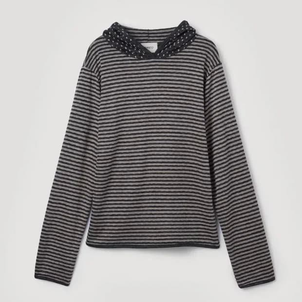 pesto 페스토 도트 스트라이프 후디 티셔츠 다크문