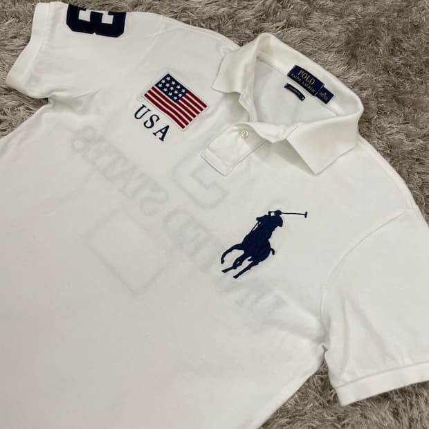 정품 폴로 랄프로렌 성조기 카라티 m(95)