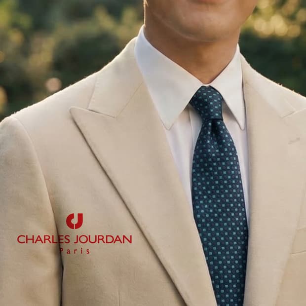 샤를주르당 실크 블루 자카드 넥타이 9.0cm A+등급 K1992