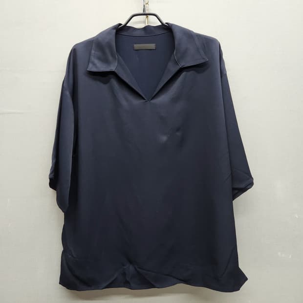 ORR 오르 레이온100% 오픈 블라우스 반팔카라 S(L)